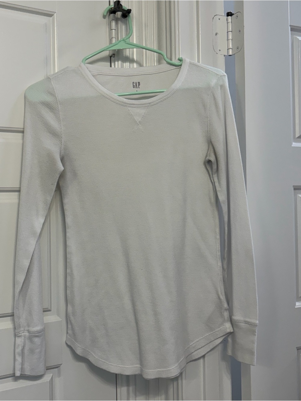 Women’s Long-Sleeve Waffle Thermal Top in White